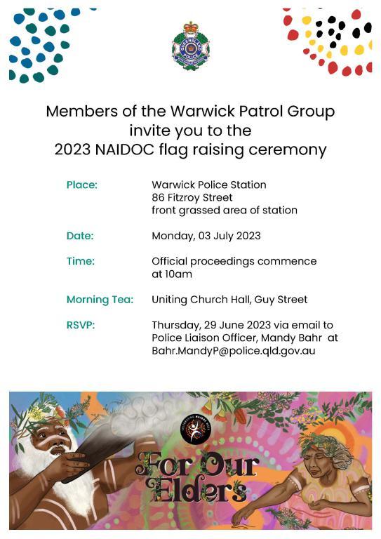 Warwick Patrol Group NAIDOC Flag Raising Ceremony 