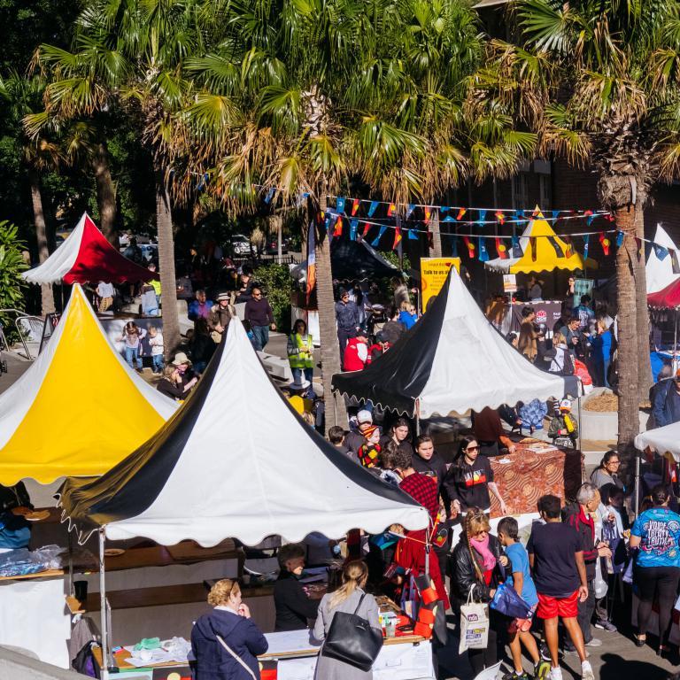 Market stalls at NAIDOC at NCIE