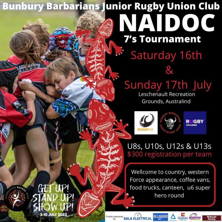 Bunbury Barbarians Junior Rugby Union Club NAIDOC 7s Tournament 