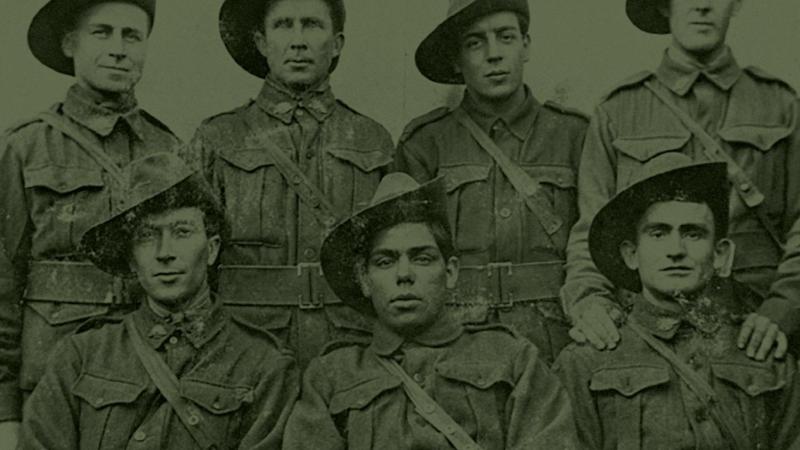 Historic image of an Indigenous Australian soldiers